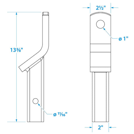 Seachoice 52361 Trailer Ball Mount, 2" Straight