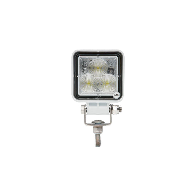 Seachoice 53018 LED Flood Beam Square/Compact Work Light, 12/24V, White Housing, 3 LEDs