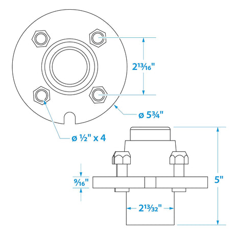 Seachoice 53021 Galvanized Trailer Wheel Hub
