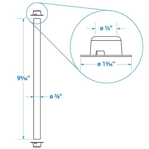 Seachoice Zinc Plated Steel Roller Shaft Includes 2 Pal Nuts