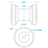Seachoice Non-Marking TP Yellow Rubber Spool Roller