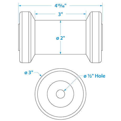 Seachoice Non-Marking TP Yellow Rubber Spool Roller