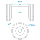 Seachoice Non-Marking TP Yellow Rubber Spool Roller