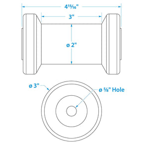 Seachoice Non-Marking TP Yellow Rubber Spool Roller