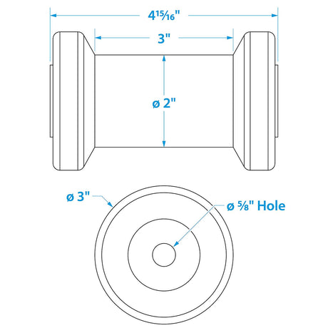 Seachoice Non-Marking TP Yellow Rubber Spool Roller