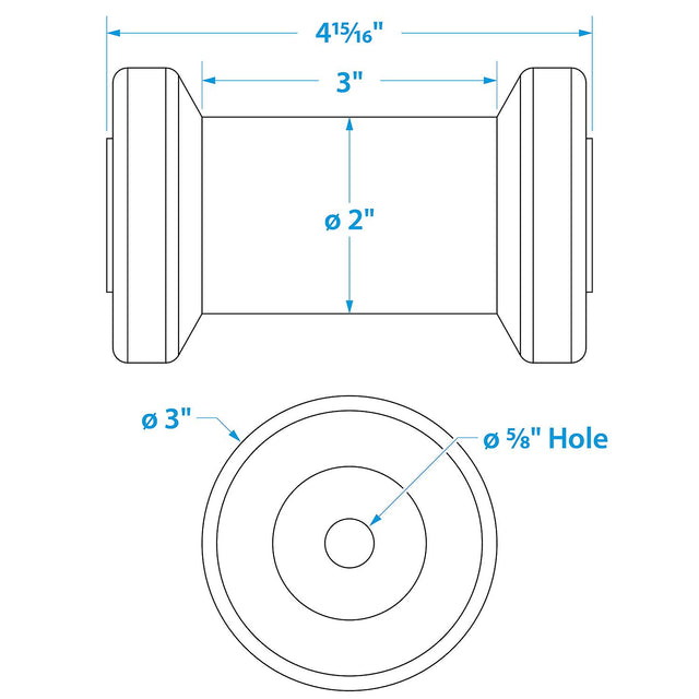 Seachoice Non-Marking TP Yellow Rubber Spool Roller