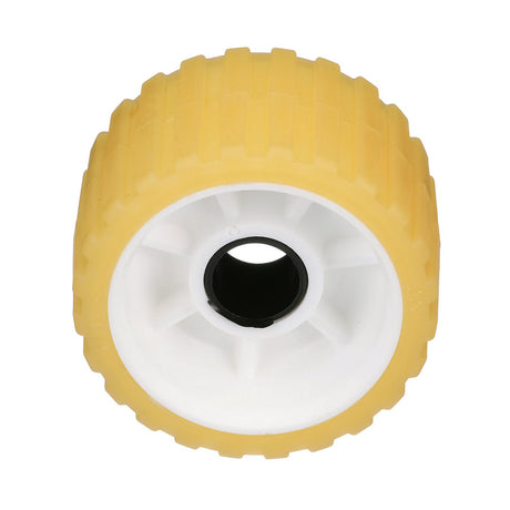 Seachoice Non-Marking TP Yellow Rubber Ribbed Roller 5" D x 3" W With 1-1/8" ID Hole