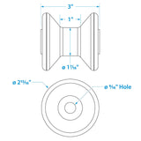 Seachoice Non-Marking TP Yellow Rubber V-Bow Stop With 1/2" ID