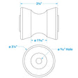 Seachoice Non-Marking TP Yellow Rubber V-Bow Stop With 1/2" ID