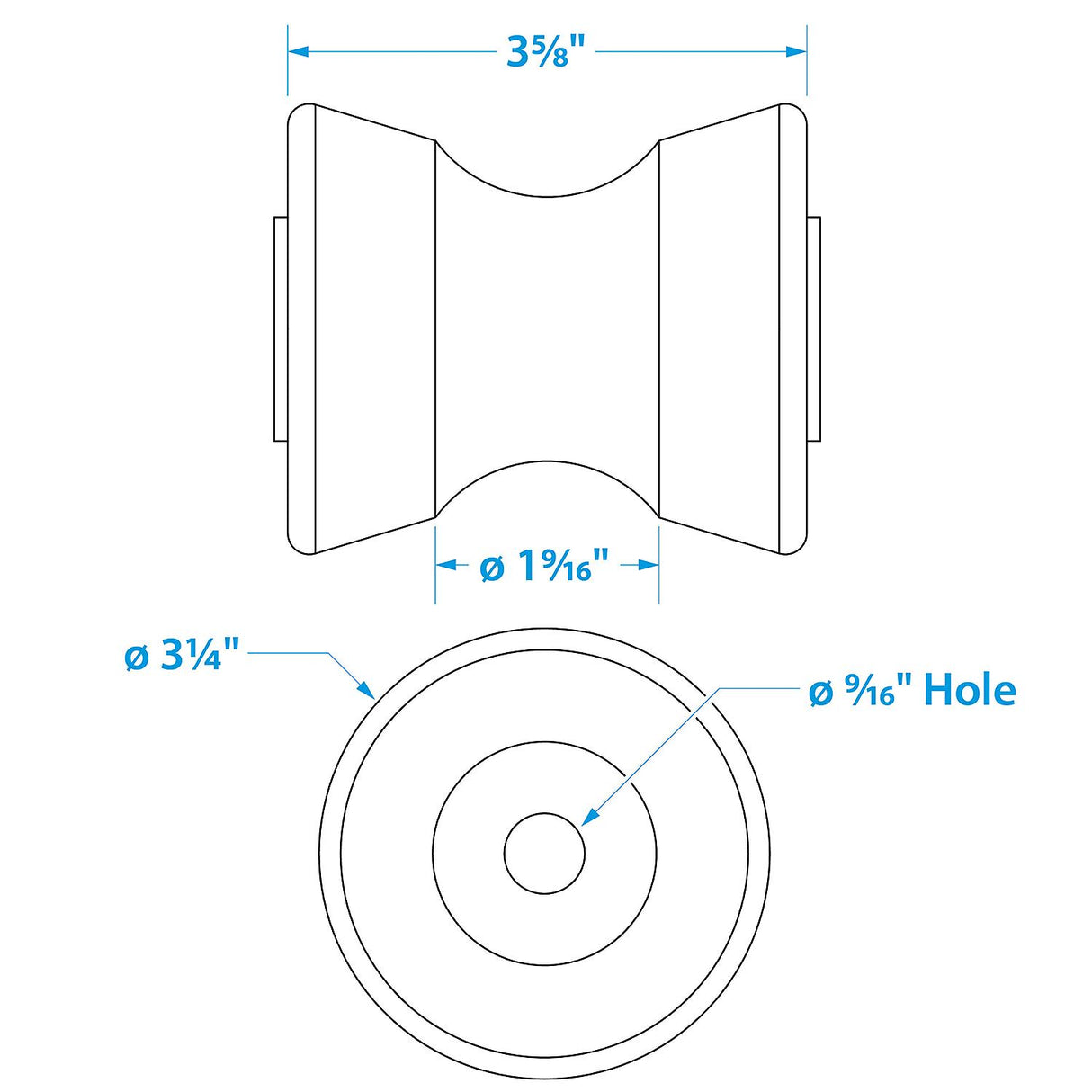 Seachoice Non-Marking TP Yellow Rubber V-Bow Stop With 1/2" ID