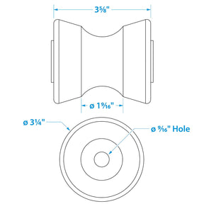 Seachoice Non-Marking TP Yellow Rubber V-Bow Stop With 1/2" ID