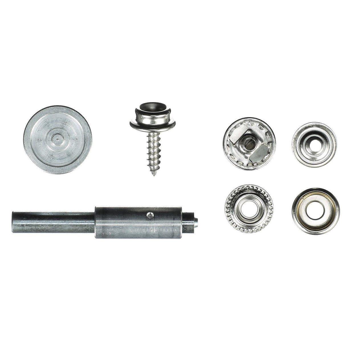 Seachoice 59439 Nickel Plated Brass Canvas Snap Kit With Tool - 48 Piece