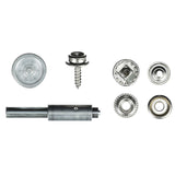 Seachoice 59439 Nickel Plated Brass Canvas Snap Kit With Tool - 48 Piece