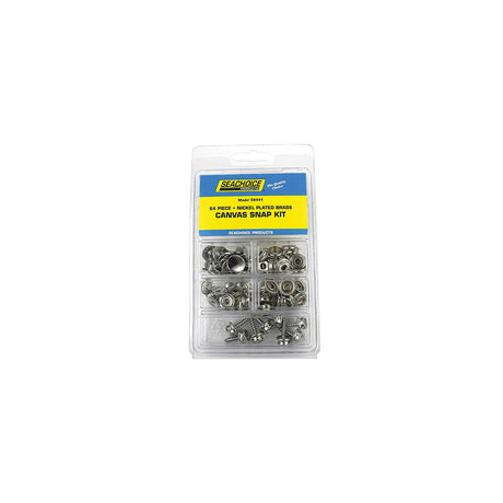 Seachoice 59441 Nickel Plated Brass Canvas Snap Kit - 64 Piece
