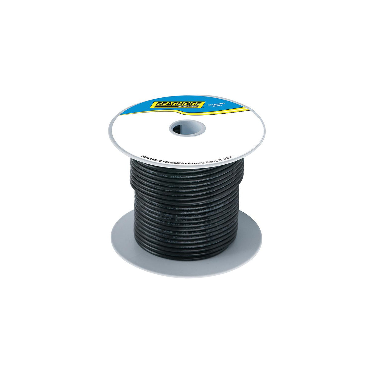 Seachoice 63006 Tinned Copper Marine Wire, 2 AWG, Black, 25'