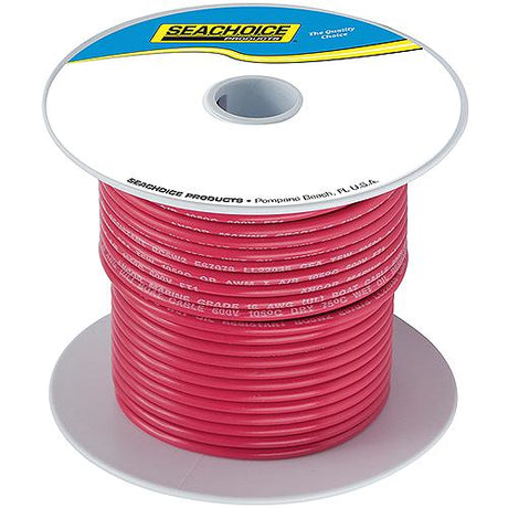 Seachoice 63104 Tinned Copper Marine Wire, 14 AWG, Red, 100'