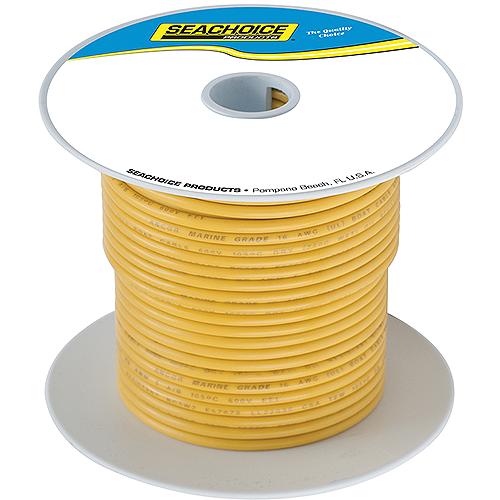 Seachoice 63067 Tinned Copper Marine Wire, 10 AWG, Yellow, 100'