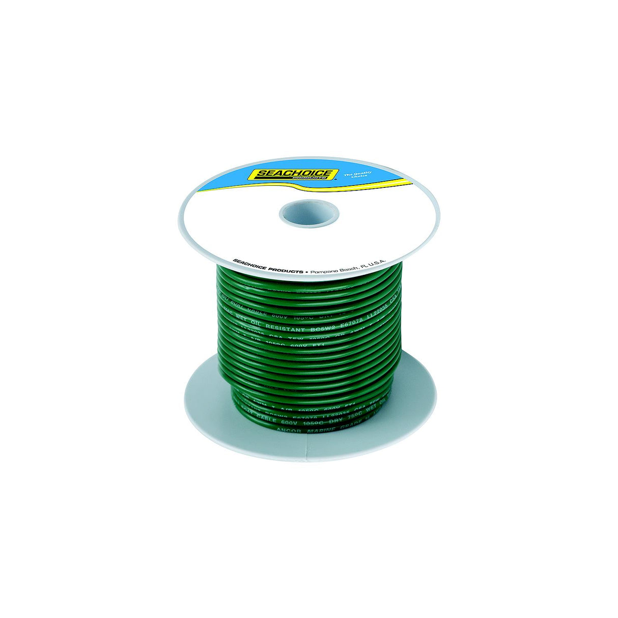 Seachoice 63056 Tinned Copper Marine Wire, 8 AWG, Green, 100'