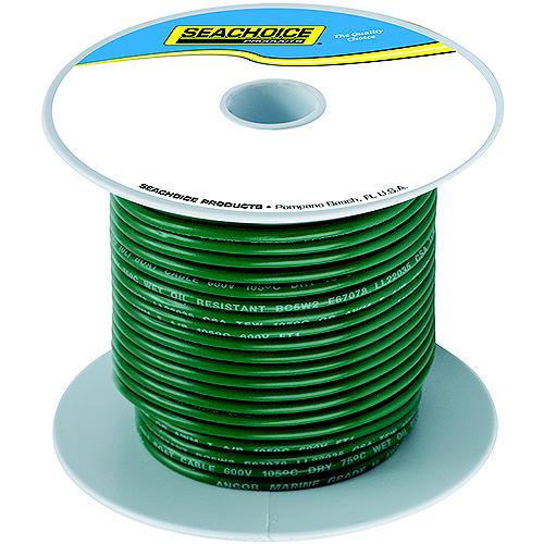 Seachoice 63128 Tinned Copper Marine Wire, 16 AWG, Green, 100'