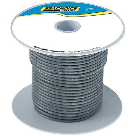 Seachoice 63134 Tinned Copper Marine Wire, 16 AWG, Gray, 100'