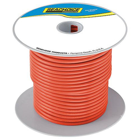 Seachoice 63136 Tinned Copper Marine Wire, 16 AWG, Orange, 100'