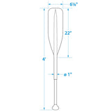Seachoice 71121 Synthetic Paddle With Aluminum Shaft, 4'