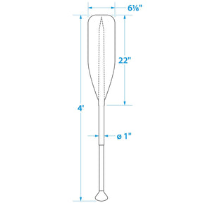 Seachoice 71121 Synthetic Paddle With Aluminum Shaft, 4'