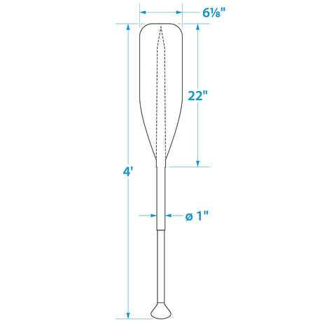 Seachoice 71121 Synthetic Paddle With Aluminum Shaft, 4'