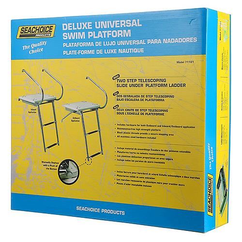 Seachoice Deluxe Universal Swim Platform With Slide Mount Telescoping Ladder