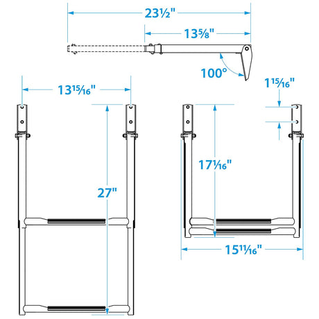 Seachoice Telescoping Ladder Only for Universal Swim Platform With Top Mount Ladder
