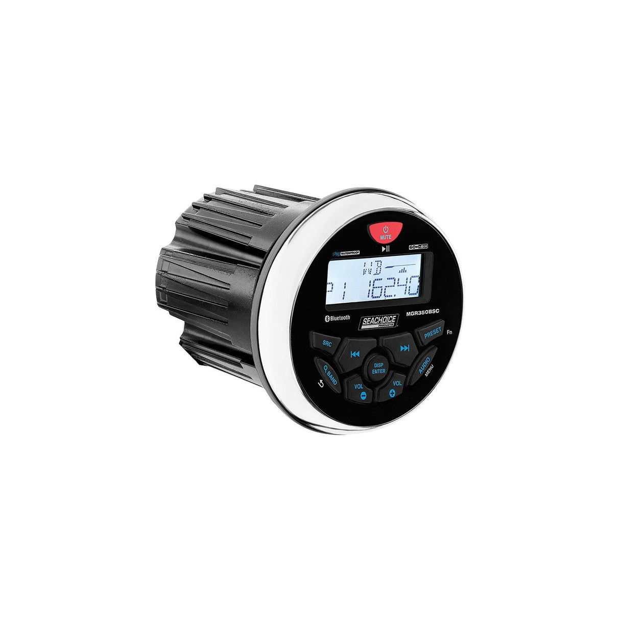 Seachoice 72104 Bluetooth In-Dash Marine Gauge Stereo, Round Face