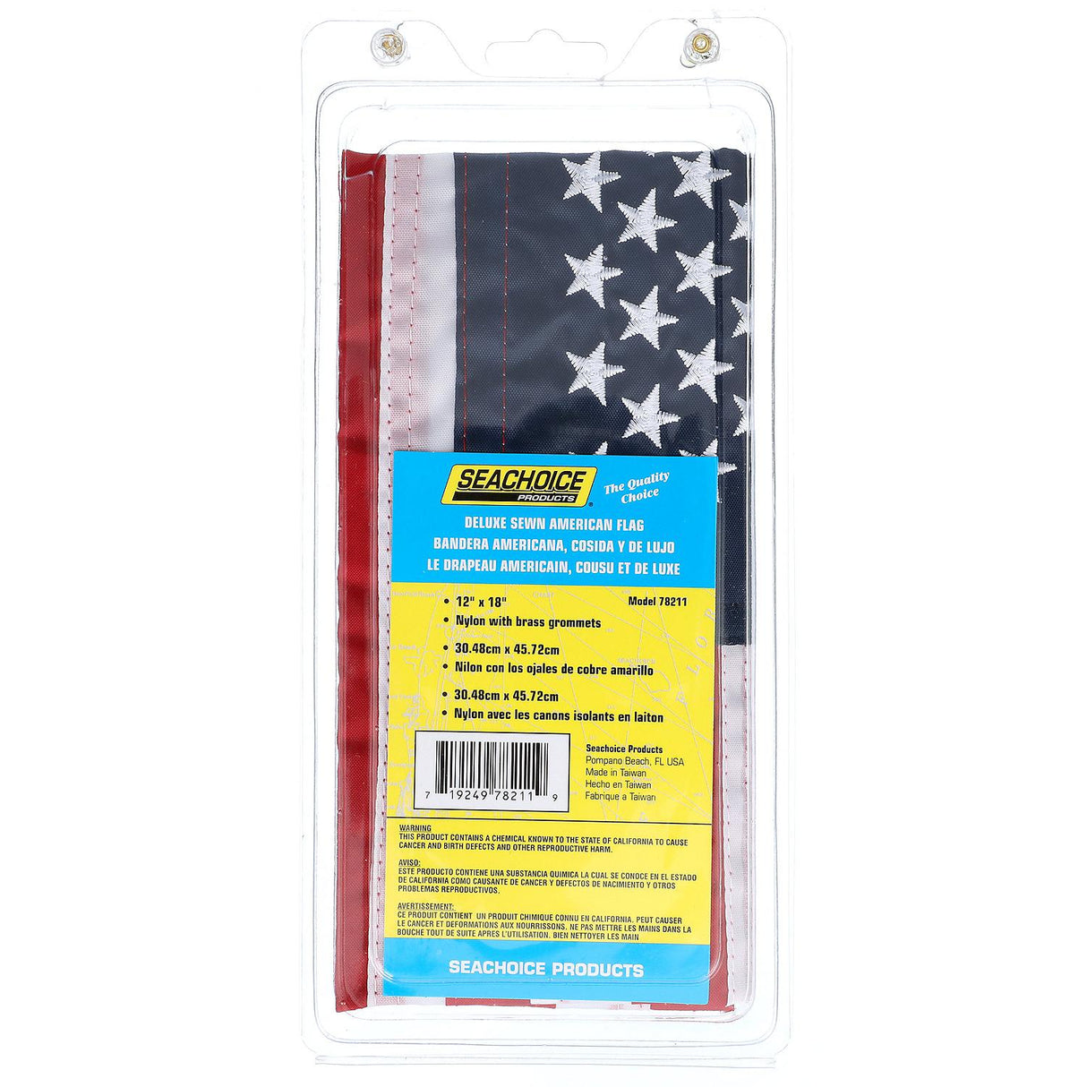 Seachoice 78211 12" x 18" Deluxe Sewn U.S. Flag (Restricted from sale into MN)