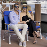 Seachoice Canvas Folding Chair Blue w/ Red Trim