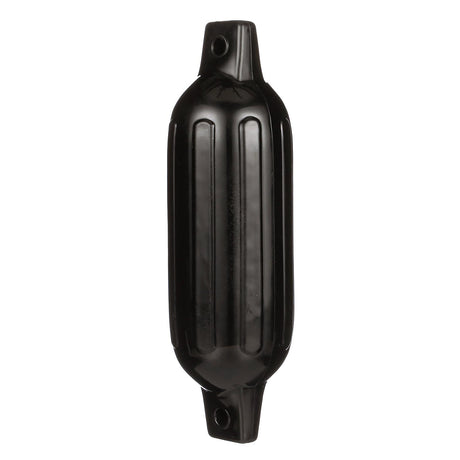 Seachoice 79041 Twin Eye Ribbed Fender, Black, 4.5 x 16"
