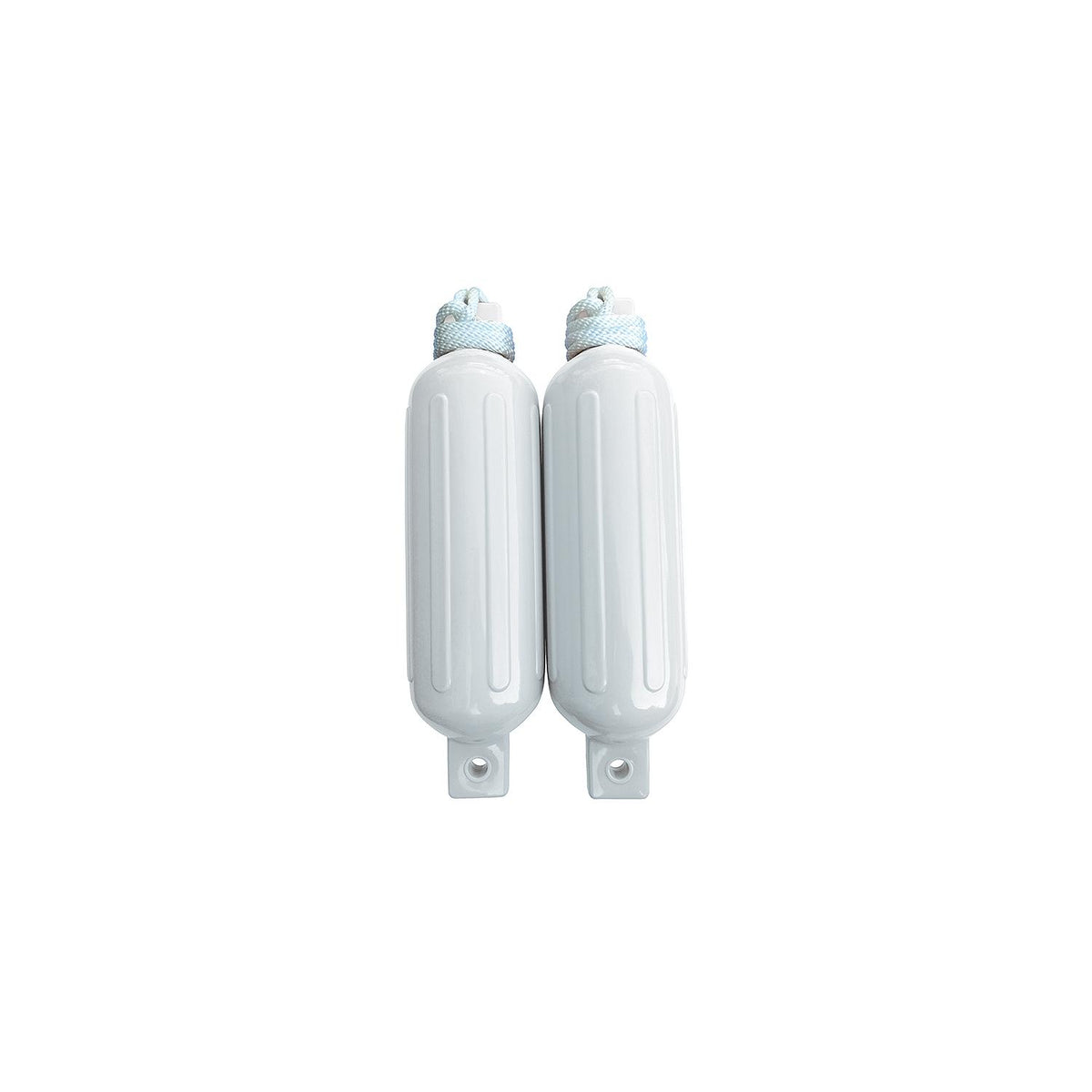 Seachoice 79251 Twin Eye Ribbed Fender Kit (Includes 2 5.5″ x 20″ White Fenders and 2 Matching 3/8 x 5' Fender Lines)