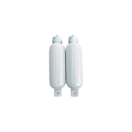 Seachoice 79271 Twin Eye Ribbed Fender Kit (Includes 2 6.5" x 23" White Fenders and 2 Matching 3/8 x 5' Fender Lines)
