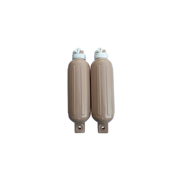 Seachoice 79254 Twin Eye Ribbed Fender Kit (Includes 2 5.5" x 20" Tan Fenders and 2 Matching 3/8 x 5' Fender Lines)
