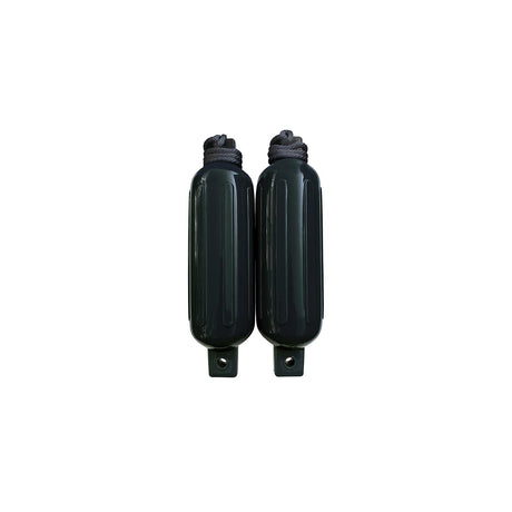 Seachoice 79281 Twin Eye Ribbed Fender Kit (Includes 2 6.5" x 23" Black Fenders and 2 Matching 3/8 x 5' Fender Lines)