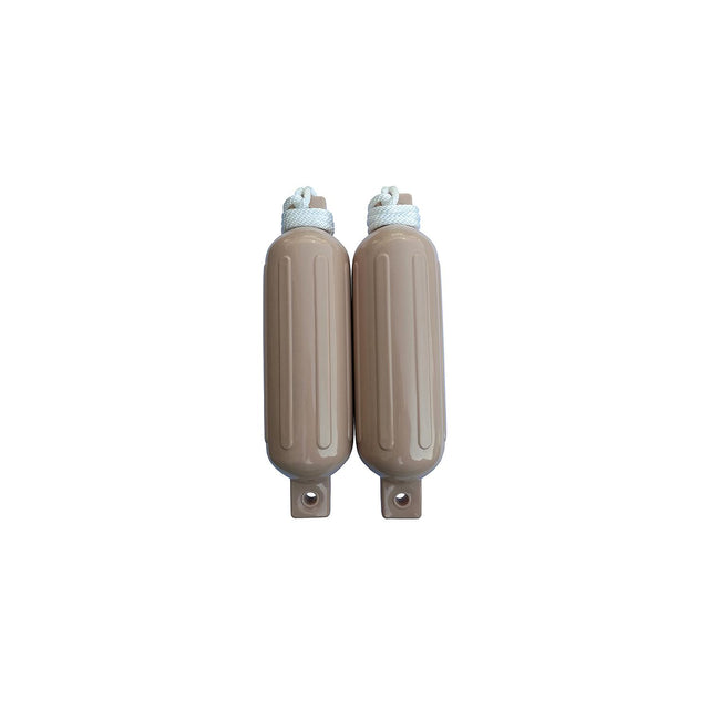 Seachoice 79274 Twin Eye Ribbed Fender Kit (Includes 2 6.5″ x 23″ Tan Fenders and 2 Matching 3/8 x 5' Fender Lines)