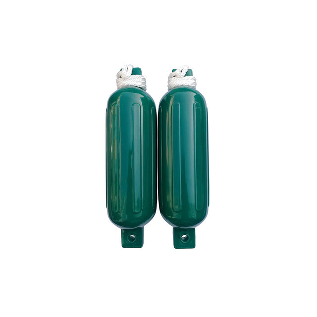 Seachoice 79257 Twin Eye Ribbed Fender Kit (Includes 2 5.5″ x 20″ Green Fenders and 2 Matching 3/8 x 5' Fender Lines)