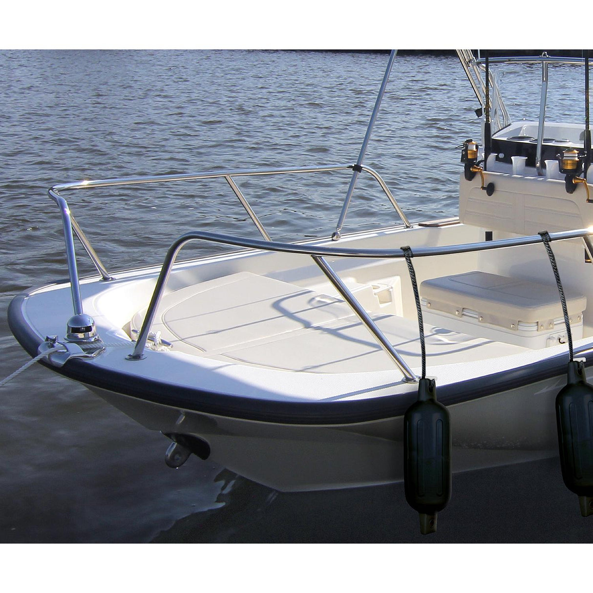 Seachoice 79281 Twin Eye Ribbed Fender Kit (Includes 2 6.5" x 23" Black Fenders and 2 Matching 3/8 x 5' Fender Lines)