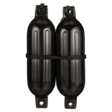 Seachoice 79281 Twin Eye Ribbed Fender Kit (Includes 2 6.5" x 23" Black Fenders and 2 Matching 3/8 x 5' Fender Lines)
