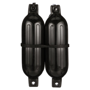 Seachoice 79281 Twin Eye Ribbed Fender Kit (Includes 2 6.5" x 23" Black Fenders and 2 Matching 3/8 x 5' Fender Lines)