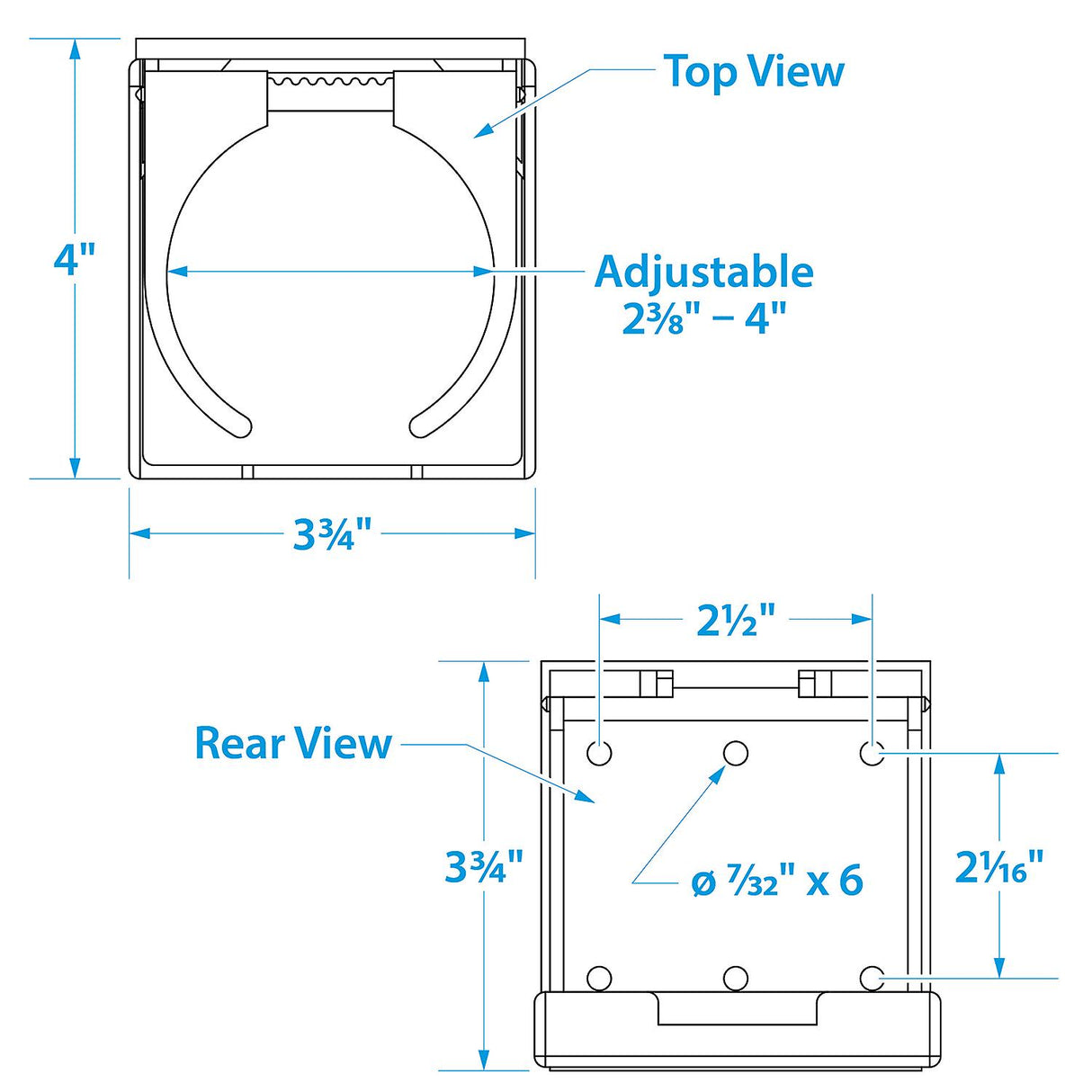 Seachoice 79411 Chrome Plated Folding and Adjustable Drink Holder