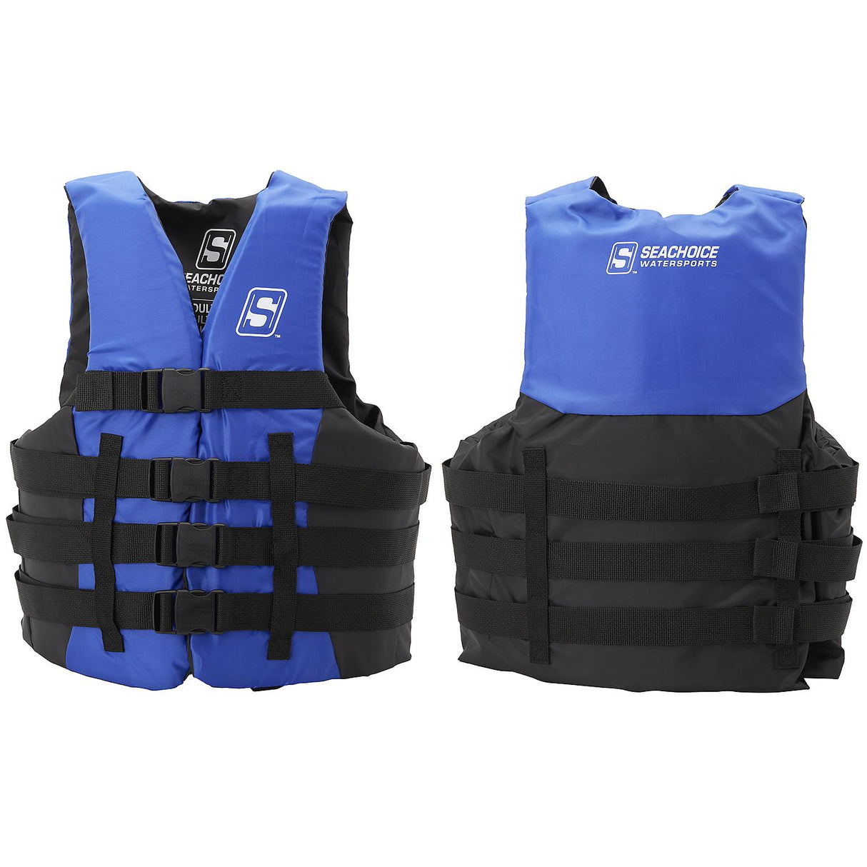 Seachoice 85343 Ski Vest - 4 Belt Blue, S/M