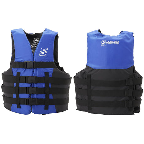 Seachoice 85343 Ski Vest - 4 Belt Blue, S/M
