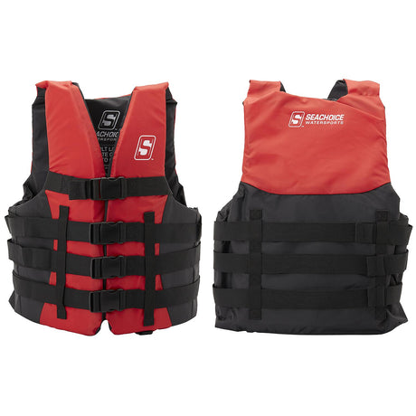 Seachoice 85393 Ski Vest - 4 BeltRed, L/XL