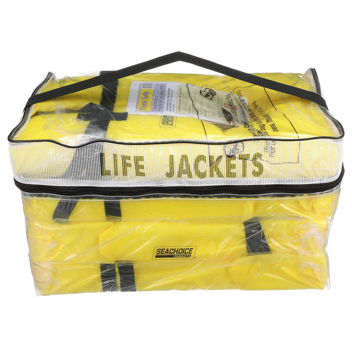 Seachoice 86010 Adult Universal Type II USCGA Life Vests w/Bag, Yellow, 4-Pack