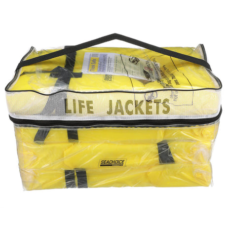 Seachoice 86010 Adult Universal Type II USCGA Life Vests w/Bag, Yellow, 4-Pack