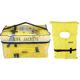 Seachoice 86010 Adult Universal Type II USCGA Life Vests w/Bag, Yellow, 4-Pack